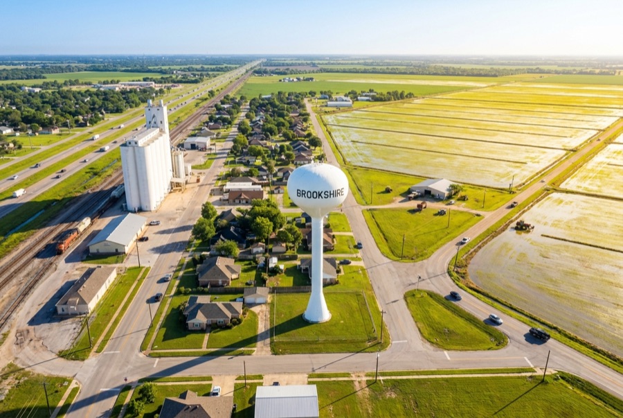 Aerial view of a Brookshire area landmark