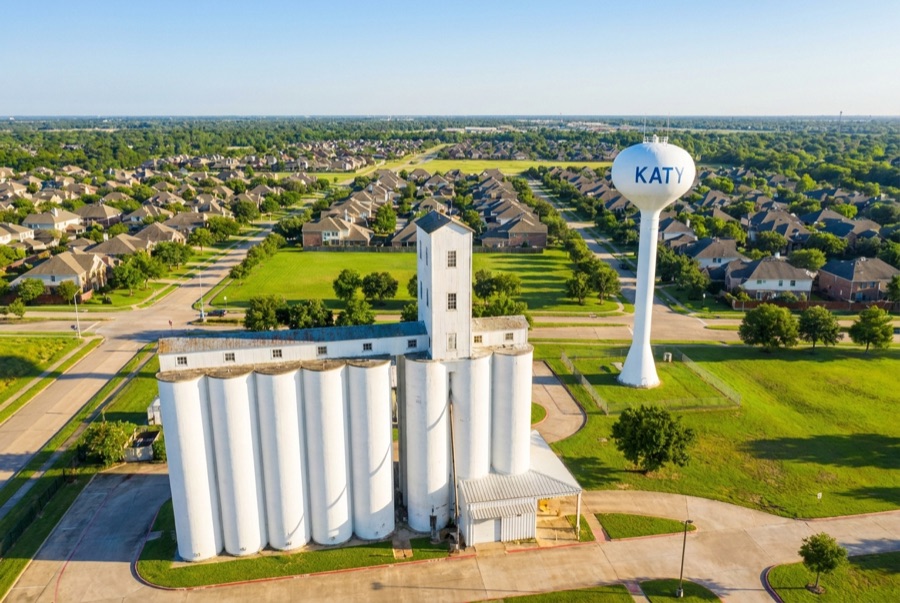 Aerial view of Katy, TX