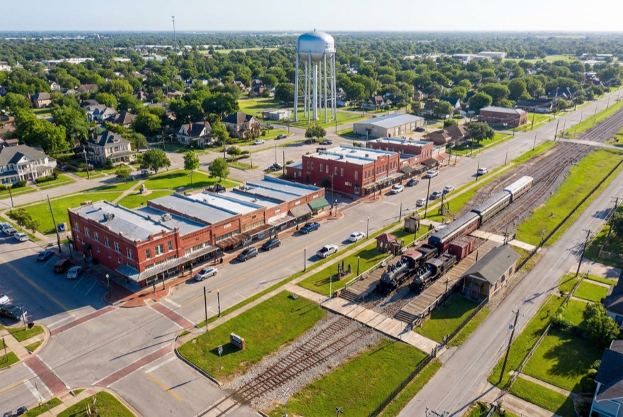 Aerial view of a Rosenberg area landmark