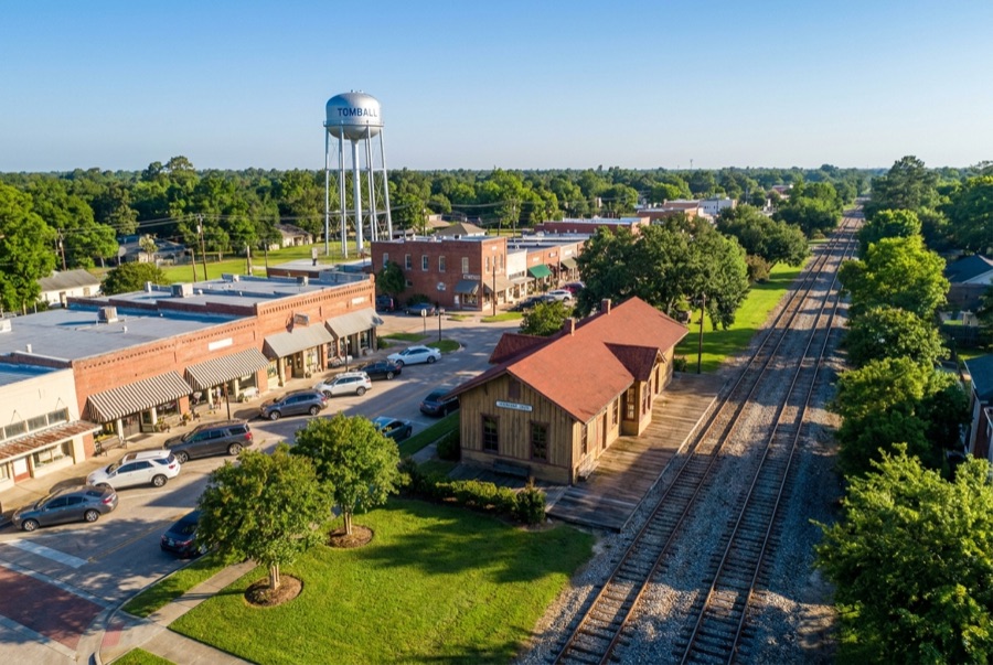 Aerial view of a Tomball area landmark