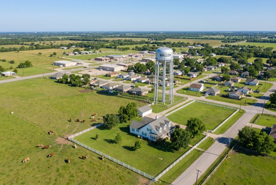 Aerial view of a Waller area landmark