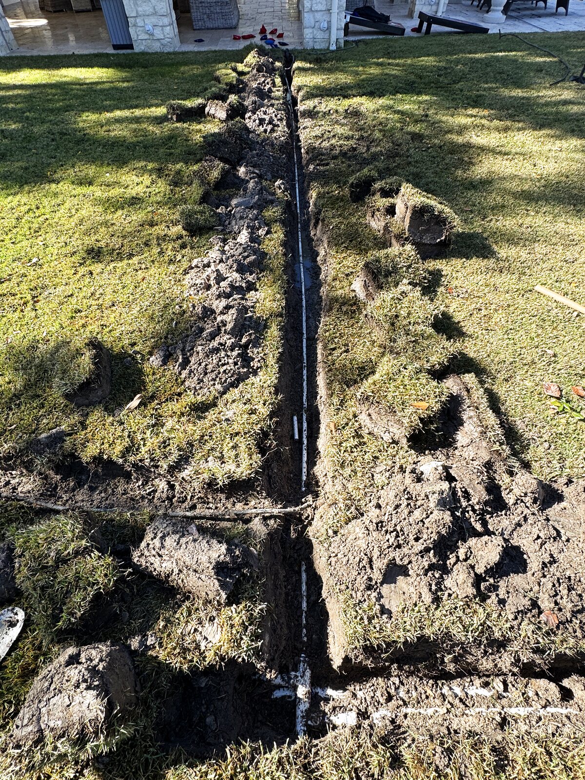 New irrigation install and trenching by Elite Sprinkler Services in Katy, TX