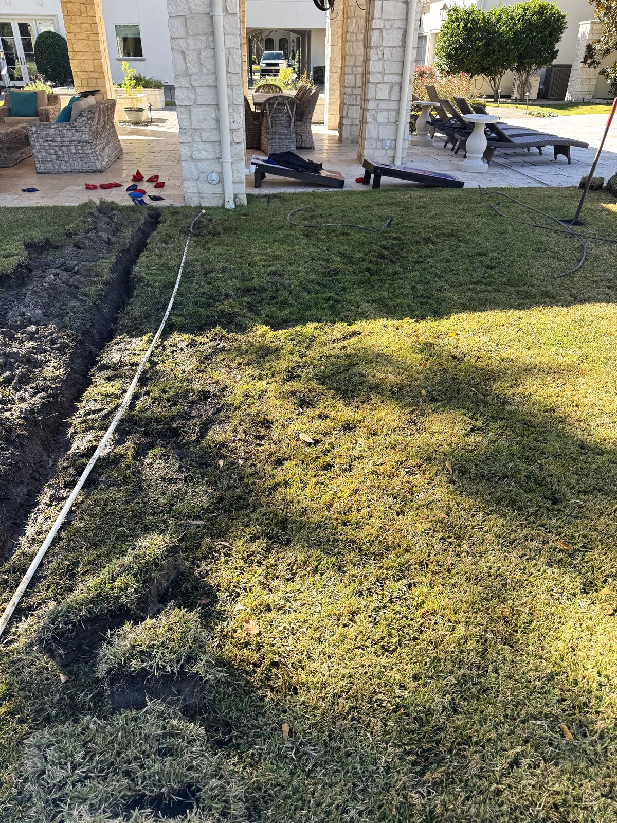 New irrigation install and trenching by Elite Sprinkler Services in Katy, TX