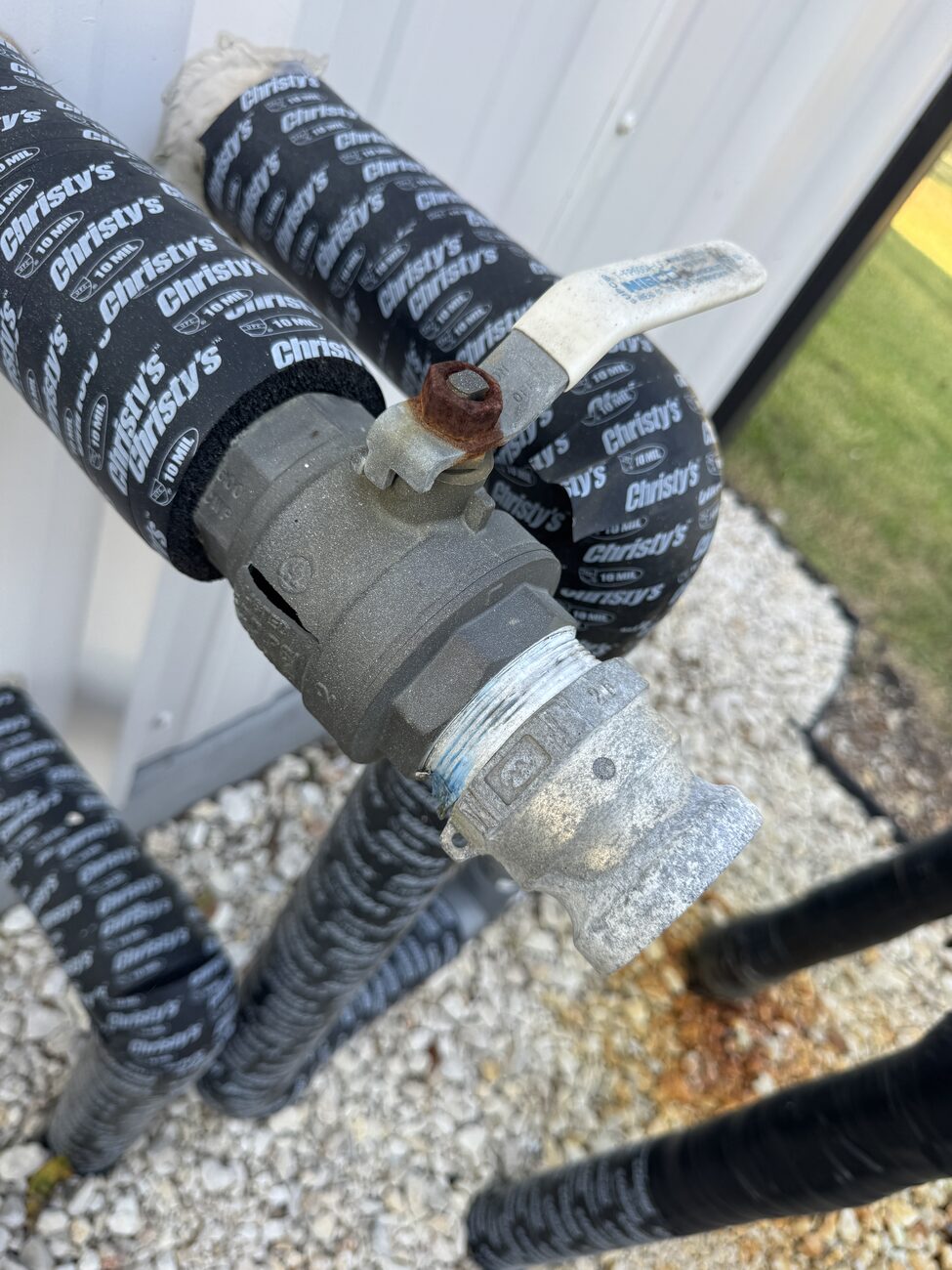 A brass irrigation shutoff rebuilt on a Hockley job